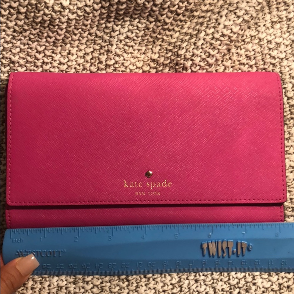 Kate Spade Large Hot Pink Wallet Clutch